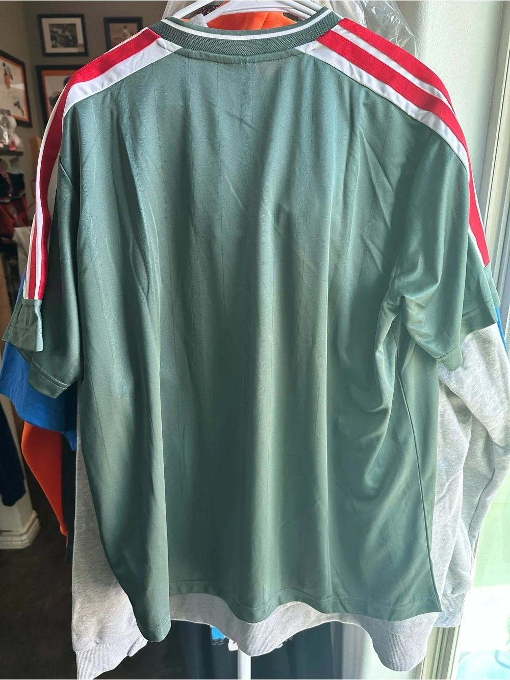 Adidas Men's Sportswear Tee Shirt with Red Accents